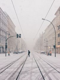 View of snow covered buildings in winter