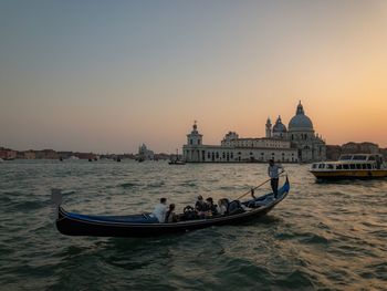 View of boats in canal