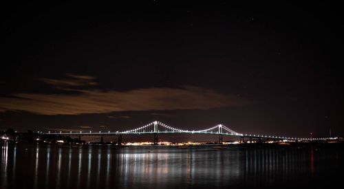 Scenic view of river against sky at night