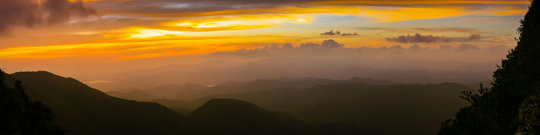 Scenic view of dramatic sky during sunset