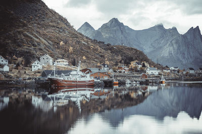 Reine village environment from an aerial point of view