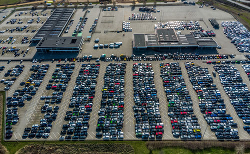 Aerial photo of car dealer t4g one europe, vejle nord, denmark