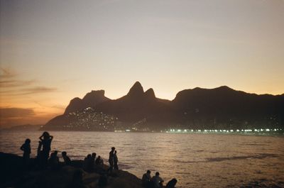 Scenic view of sea against sky during sunset. rio de janeiro. 