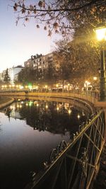 Illuminated city at night