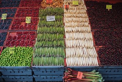 Fruits and vegetables for sale in market