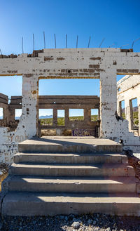 View of old ruins against clear sky