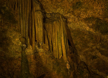 Low angle view of rock formation in cave