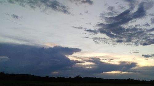 Low angle view of silhouette trees against sky during sunset