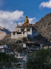 Low angle view of temple against sky