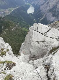 High angle view of rocky mountains