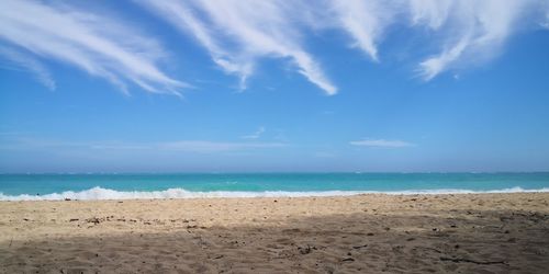 Scenic view of beach against sky