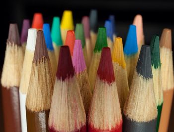 Close-up of colored pencils