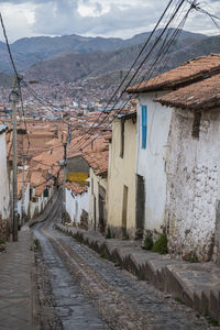 Steep street in cusco, peru