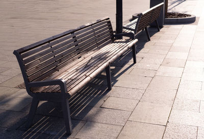 Empty bench in park