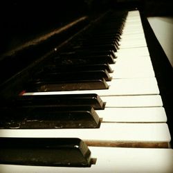 Close-up of piano keys