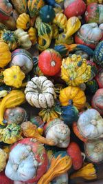 Full frame shot of pumpkins for sale at market
