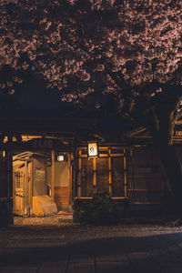 View of abandoned building at night