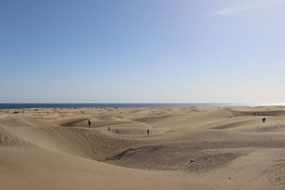 Scenic view of desert against clear sky