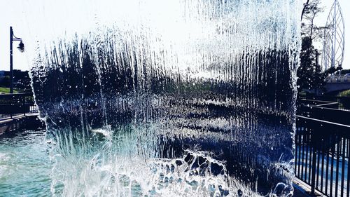 Close-up of water drops on glass