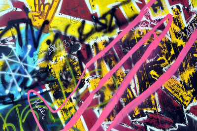 Full frame shot of graffiti on metal