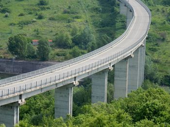 Panoramic view of elevated road amidst trees