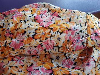 High angle view of flowers on table