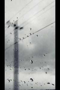 Full frame shot of raindrops on window