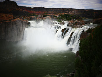 Scenic view of waterfall