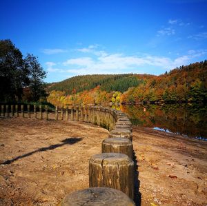 Scenic view of field against sky during autumn