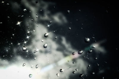 Full frame shot of wet glass window