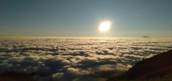 Scenic view of cloudscape against sky at sunset