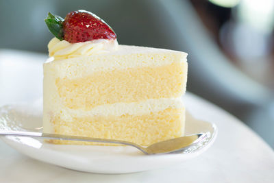 Close-up of cake in plate
