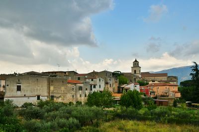 Panorama of sant'agata de' goti, a medieval village in campania region, italy.