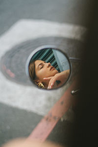 Portrait of woman in bathtub