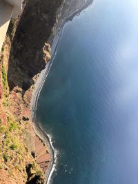 High angle view of rocks on beach