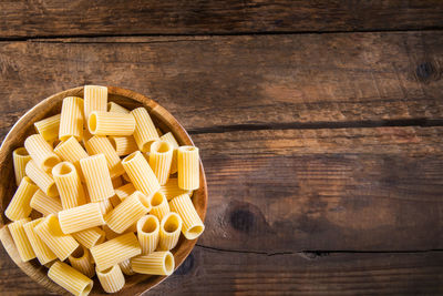 High angle view of chopped bread on table