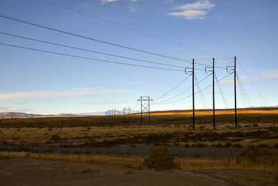 Power lines over the desert in fruita, colorado.
