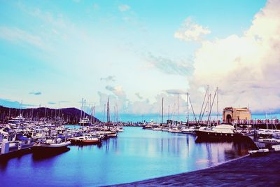 Boats in harbor