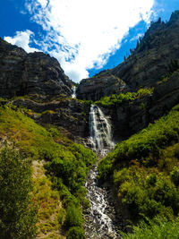 Scenic view of waterfall