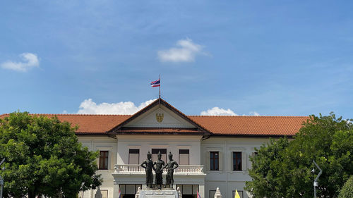 Low angle view of building against sky