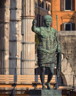 Bronze statue of emperor caesar augustus