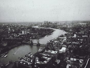 High angle view of city