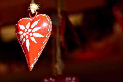 Close-up of heart shape decoration