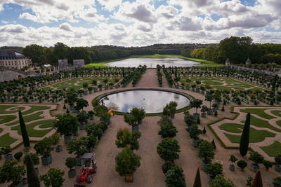 High angle view of garden