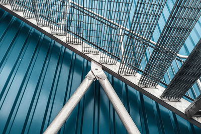 Low angle view of metallic staircases