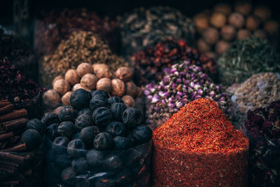 Close-up of dried food for sale at market