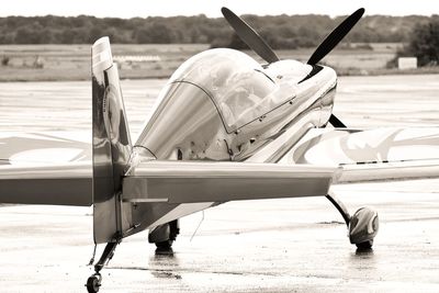 Airplane at airport runway