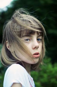 Close-up portrait of cute girl