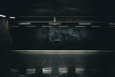 Empty underground walkway