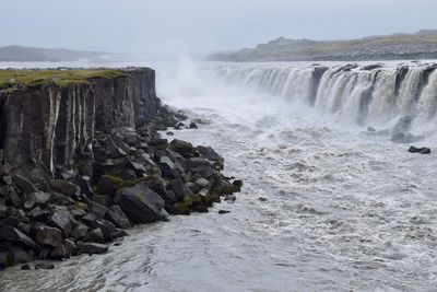 Scenic view of waterfall